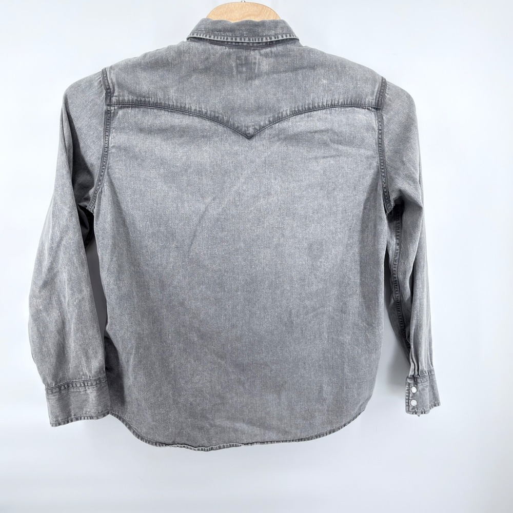 Levis Mens Large Grey Denim Pearl Snap Western Shirt Classic Standard 85745-0111 - Picture 2 of 6